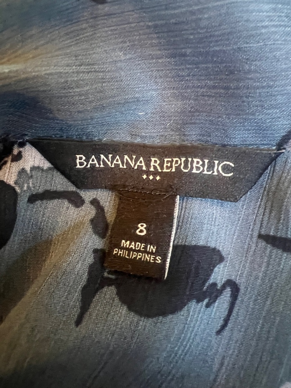 Banana Republic Halter Neck Blue Floral Sleeveless Dress Sz 8 - Picture 7 of 9